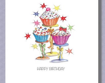 PK056 Popular cupcake card! Great card for any age ! Super for birthday or parties! Design by Paula