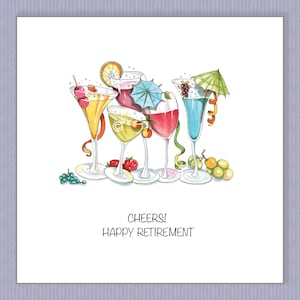 Carte de retraite amusante PK118 ! Pour un super envoi coloré et joyeux !  Pour envoyer au travail des collègues ou des amis qui partent à la retraite ! Design par Paula
