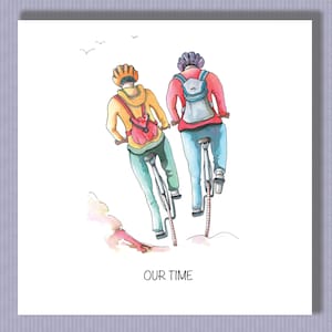 Carte cycliste PK111. Carte populaire pour les cyclistes passionnés ! Magnifique carte de joyeux anniversaire à vélo ensemble aussi ! Faites leur journée. Design par Paula