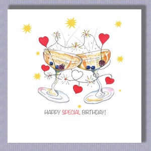 PK044 Carte d'anniversaire spéciale âge ! Il est temps de célébrer ! Ajoutez l'âge au centre du coeur vierge ou je peux le faire pour vous !  Design par Paula