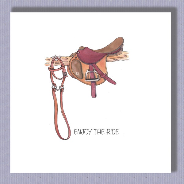 PK015 Horse riding card. For all ages .. hobby, exercise, horseback trials or horse competitions! Design by Paula