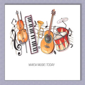 PK138 Muziekliefhebberkaart. Super om naar de enthousiaste muzikant te sturen... of ze nu muziek spelen of naar muziek luisteren!  Ontwerp door Paula