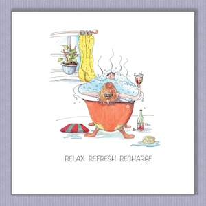 Tarjeta de día de spa PK212. ¡Para personas que necesitan un día para sí mismas! ¡Ideal para enviar a amigos, colegas o familiares! Diseño de Paula