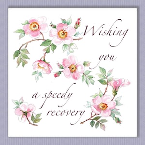 PK181 Speedy recovery card! Floral card to brighten up someones day! Ideal tonic to send a personal note! They will love it! Design by Paula