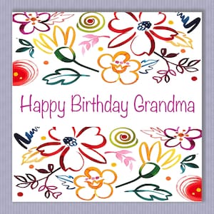 PK252 Carte d'anniversaire de grand-mère ! Une carte si colorée et édifiante à envoyer. Faites-lui sa journée !  Design par Paula
