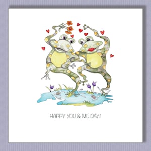 PK241 Biglietto di San Valentino. Felice giornata per te e me! Anniversario, giornata speciale o da inviare a un caro amico. Design di Paula