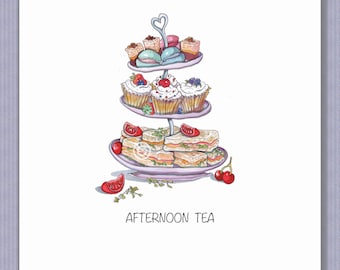 PK038 Popular Afternoon get together card! Send and surprise an "afternoon teas" day! Make their day! Design by Paula