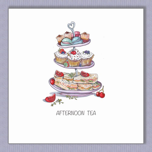 PK038 Popular Afternoon get together card! Send and surprise an "afternoon teas" day! Make their day! Design by Paula