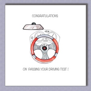 Carte de réussite pour l'examen de conduite PK239 ! Une carte de félicitations au design unique à envoyer, quel que soit le type de voiture ! Faites leur journée ! Design par Paula