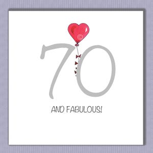PK097 Carte 70e anniversaire. Merveilleuse carte spéciale à envoyer à tous ceux qui sont fabuleux à 70 ans !! Faites leur journée ! Design par Paula