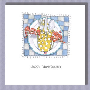 PK149 Amerikaanse Thanksgiving-kaart. Prachtige Thanksgiving-maaltijdkaart voor familie en vrienden die deze Amerikaanse traditie vieren. Ontwerp door Paula