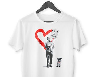 Albert Einstein Love is Answer Organic Unisex T-Shirt