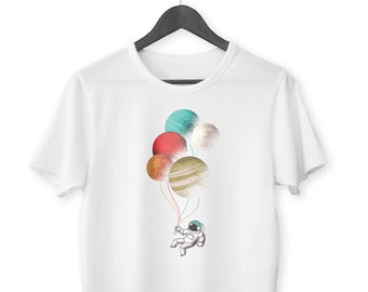 Astronaut Holding Planet Organic Unisex T-Shirt