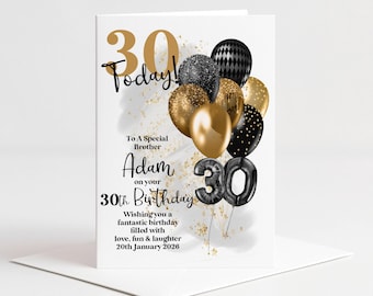 Personalised 30th Birthday Card for Son, Grandson, Nephew, Brother, Husband