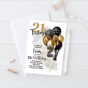 Personalised 21st Birthday Card For Son, Grandson, Nephew, Brother image 3