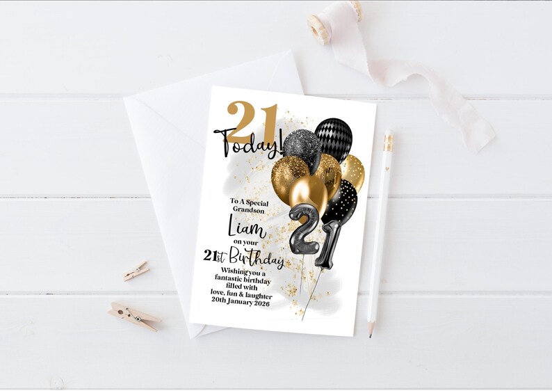 Personalised 21st Birthday Card For Son, Grandson, Nephew, Brother image 3
