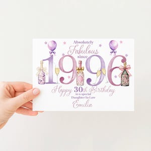 1996 30th Birthday Card for her, Personalised, Daughter Niece Best Friend Sister In Law Wife, 30 Thirty, Fabulous image 7