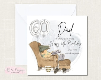 Personalised Birthday Card | Dad Grandad ANY Name | ANY Age 18th 21st 30th 40th 50th 60th 70th 80th 90th 100th