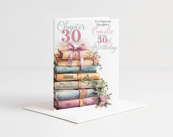 Chapter 30 Birthday Card for her, Sister, Daughter, Daughter In Law, Friend, Sister In Law, 30th Birthday Card, Thirty, 1996, Book Card,