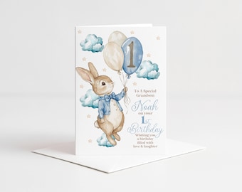 Personalised 1st Birthday Card for Son, Grandson, Nephew, Little Boy