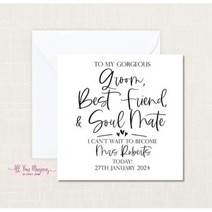 Personalised to my Groom / Bride on our Wedding Day card | husband to be | Wife to be