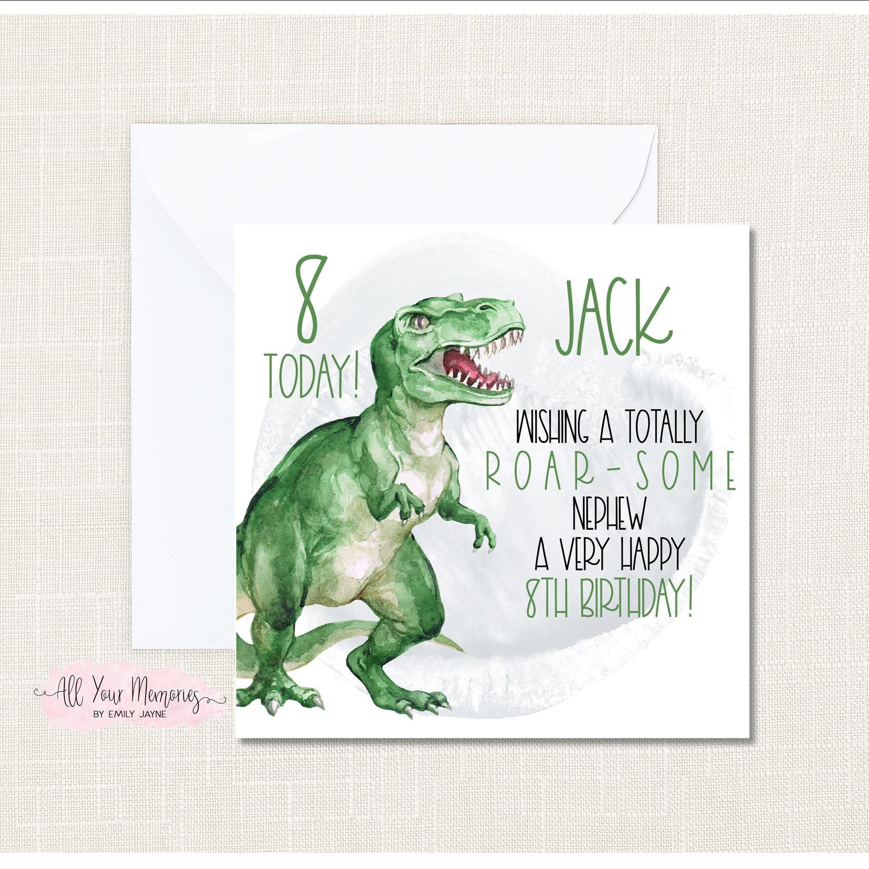 PERSONALISABLE 8th Birthday Card 8 Today Have A Roarsome