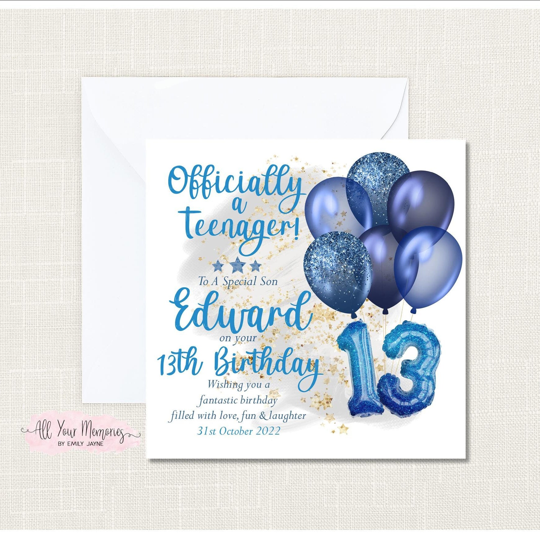 Personalised 13th Birthday Officially a Teenager Photo Album / Scrapbook /  Guest Book 20 Pages Gift for Son Grandson A5 