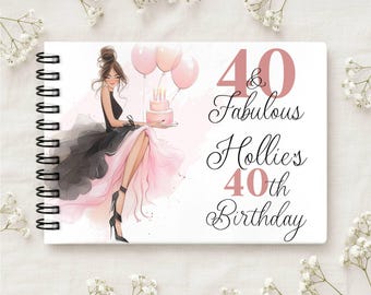 Personalised 40th Birthday Guest Book – Hardback Memory & Photo Album | Keepsake Gift for Fortieth Celebrations