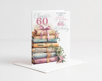 Chapter 60 Birthday Card for her, Sister, Daughter, Daughter In Law, Friend, Sister In Law, 60th Birthday Card, Sixty, 1966, Book Card,
