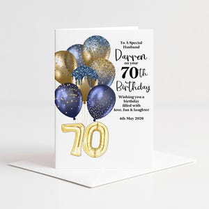 Personalised 70th Birthday Card For Him - Brother, Husband, Friend, Dad, Grandad