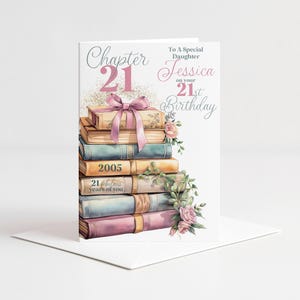 Chapter 21 Birthday Card for her, Sister, Daughter, Granddaughter, Friend, Sister In Law, 21st Birthday Card, Twenty One, 2005, Book Card, zdjęcie 1