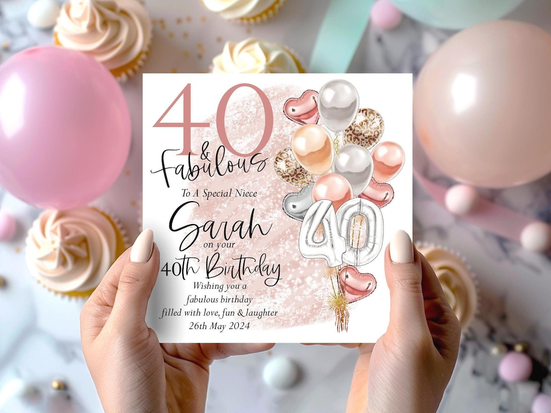 Personalised 40th Birthday Card, Daughter, Goddaughter, Niece, Best