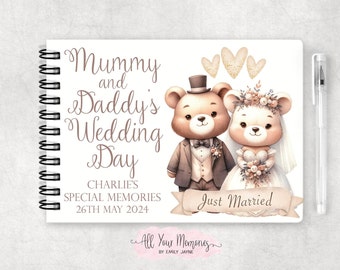 Personalised Mummy & Daddy Wedding Memory Book – Scrapbook, Photo and Message Album for Mum and Dad