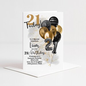 Personalised 21st Birthday Card For Son, Grandson, Nephew, Brother image 1
