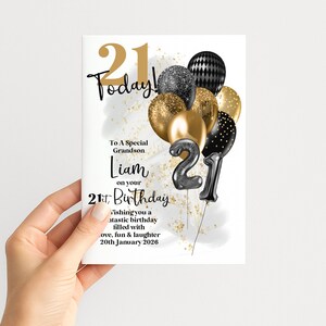 Personalised 21st Birthday Card For Son, Grandson, Nephew, Brother image 4