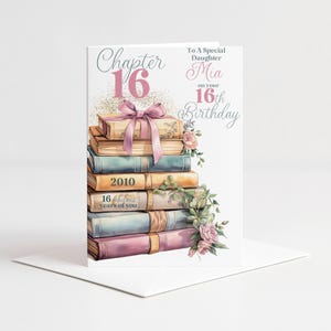Chapter 16 Birthday Card for her, Sister, Daughter, Granddaughter, Friend, Niece, 16th Birthday Card, Sixteen, 2010, Book Card,