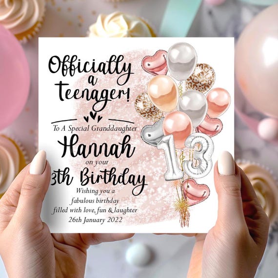Personalised 13th Birthday Card For Her Born In 2011 Greetings Card 13 - Foto 6