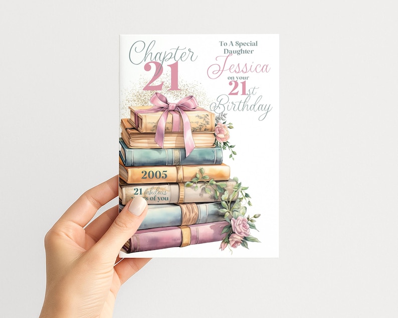 Chapter 21 Birthday Card for her, Sister, Daughter, Granddaughter, Friend, Sister In Law, 21st Birthday Card, Twenty One, 2005, Book Card, zdjęcie 4
