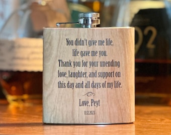 Step Father of the Bride gift - Wooden flask