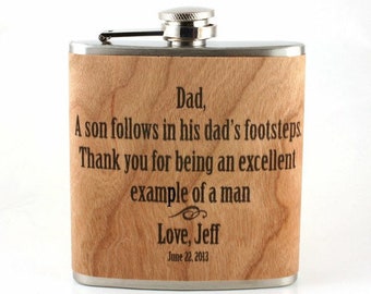 Personalized Wood Flask: Father of the Groom Gift