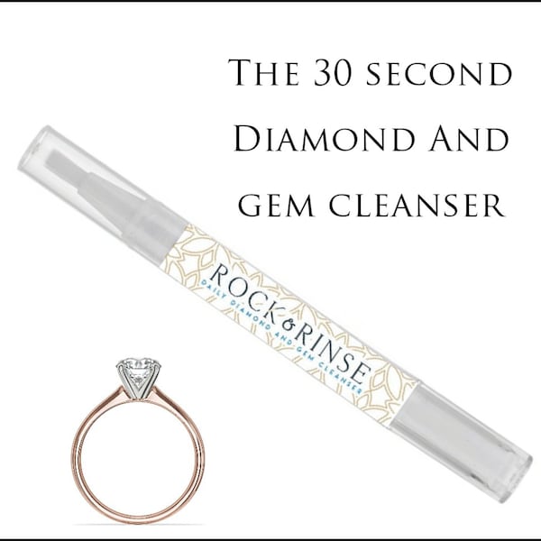 Rock & Rinse - Stylo nettoyant pour bague - La solution quotidienne tout-en-un de 30 secondes pour les diamants ternes et les pierres précieuses - Remises