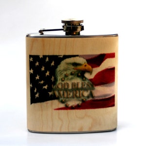 USA wood flask American Eagle flask