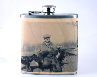 Customized wood flask with your picture