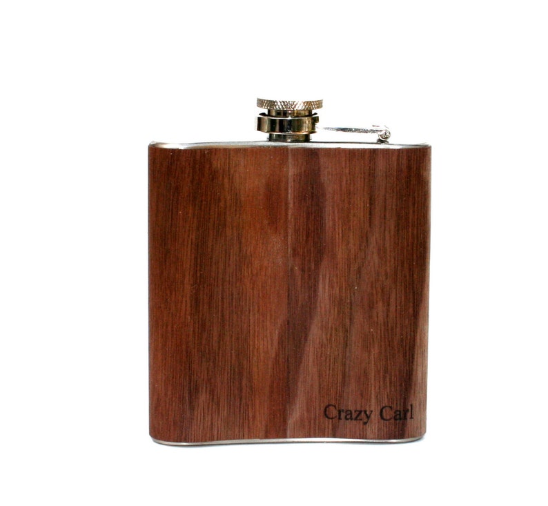 Dungeons and Dragons wood gift flask D&D Flask personalized with phrase and name image 2
