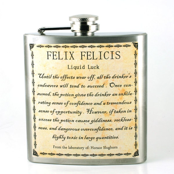 Harry Potter FELIX FELICIS Flask- unique gift for Harry Potter fans - potions - For luck