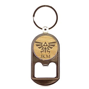 Llavero abrebotellas de madera con la Trifuerza de Zelda: regalo para gamers