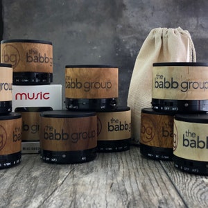 Logotipo de su empresa, altavoz personalizado, altavoz de madera, altavoz bluetooth,