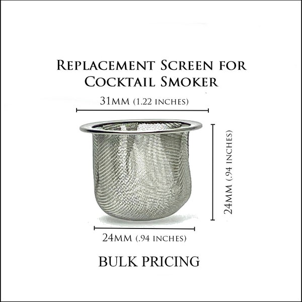 Cocktail Smoker Dome Replacement Screen 24mmx24mm - Wholesale replacement screen - concave screen - Round hat filter