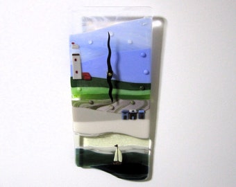 Serenity Cove Fused Glass Clock