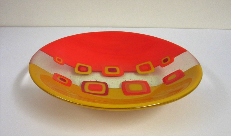 Mod Marigold Fused Glass Bowl image 1